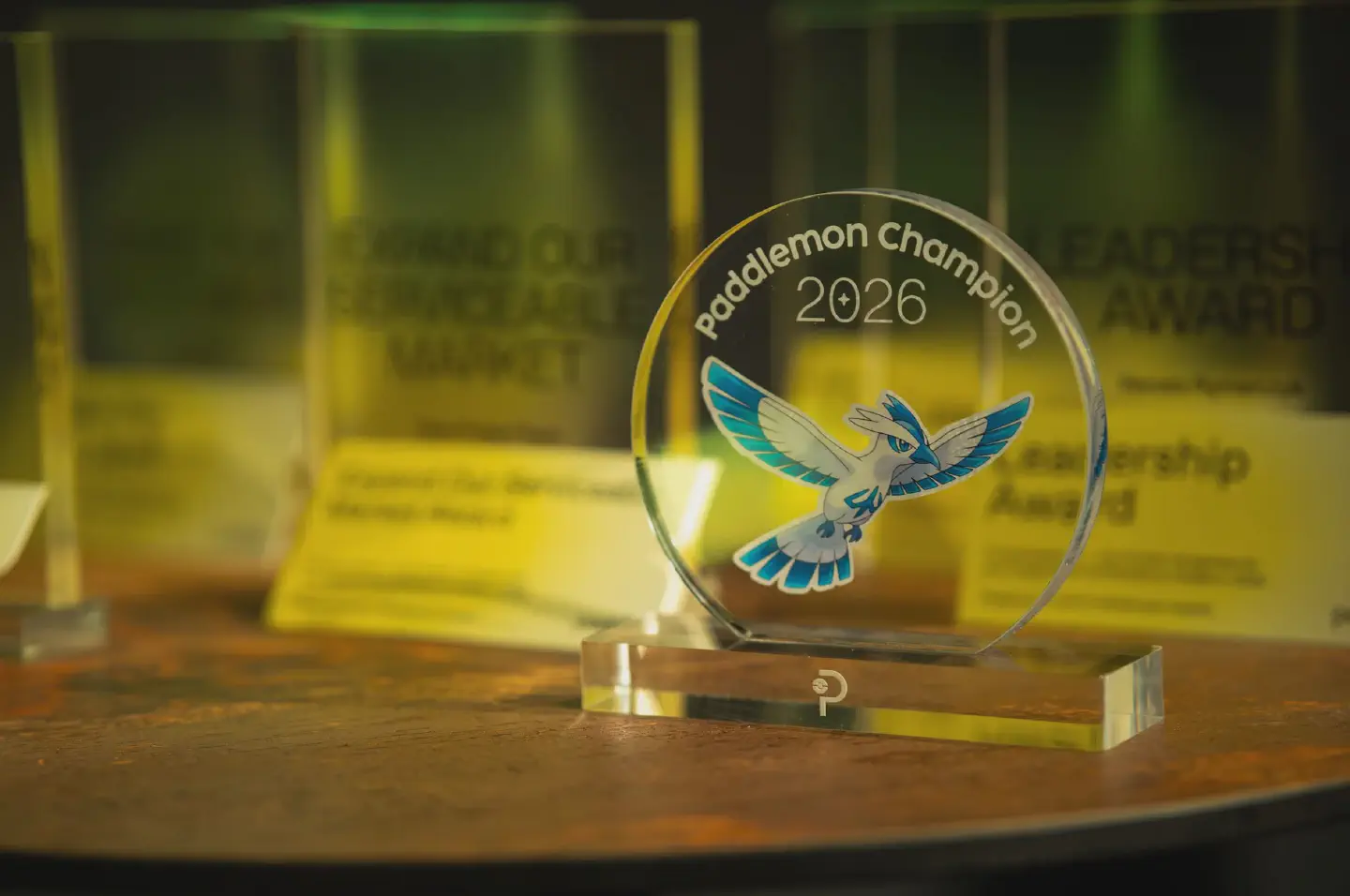 Photograph of the trophy awarded to the top player.