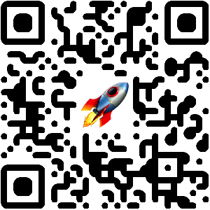 QR code with rocket in the middle